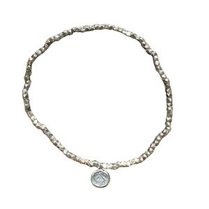 Silpada Silver solid stretch bracelet .925 faceted sparkle dainty
